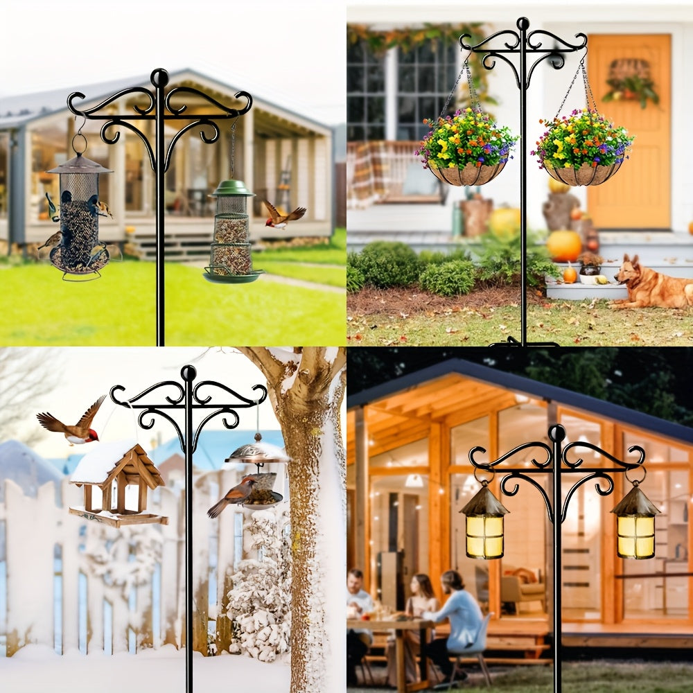 Adjustable Height Rust-resistant Heavy-duty Shepherd Hooks, Bird Feeder Poles, Outdoor Garden Stakes, For Hummingbird Feeders, Plant Baskets, Hanging Outdoor Solar Lights, Lanterns