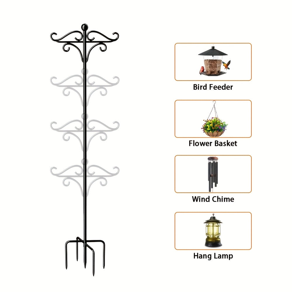Adjustable Height Rust-resistant Heavy-duty Shepherd Hooks, Bird Feeder Poles, Outdoor Garden Stakes, For Hummingbird Feeders, Plant Baskets, Hanging Outdoor Solar Lights, Lanterns